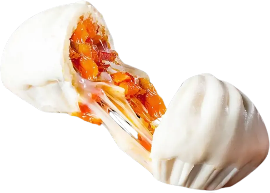 Bánh bao nhân thịt heo nướng phô mai